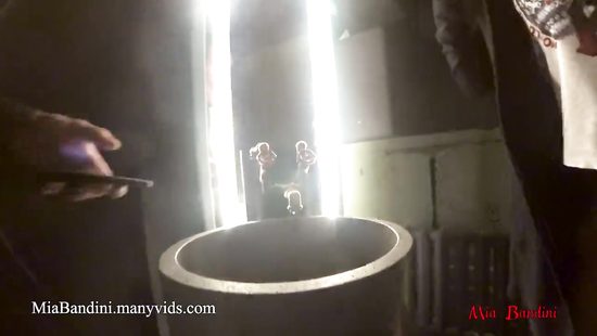 Загнул подругу раком в общественном туалете и засадил в очко